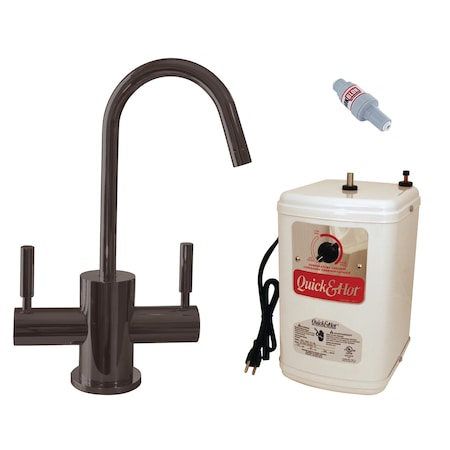 Westbrass Contemporary 10" Hot and Cold Water Dispenser and Tank in Oil Rubbed Bronze D2051HFP-12